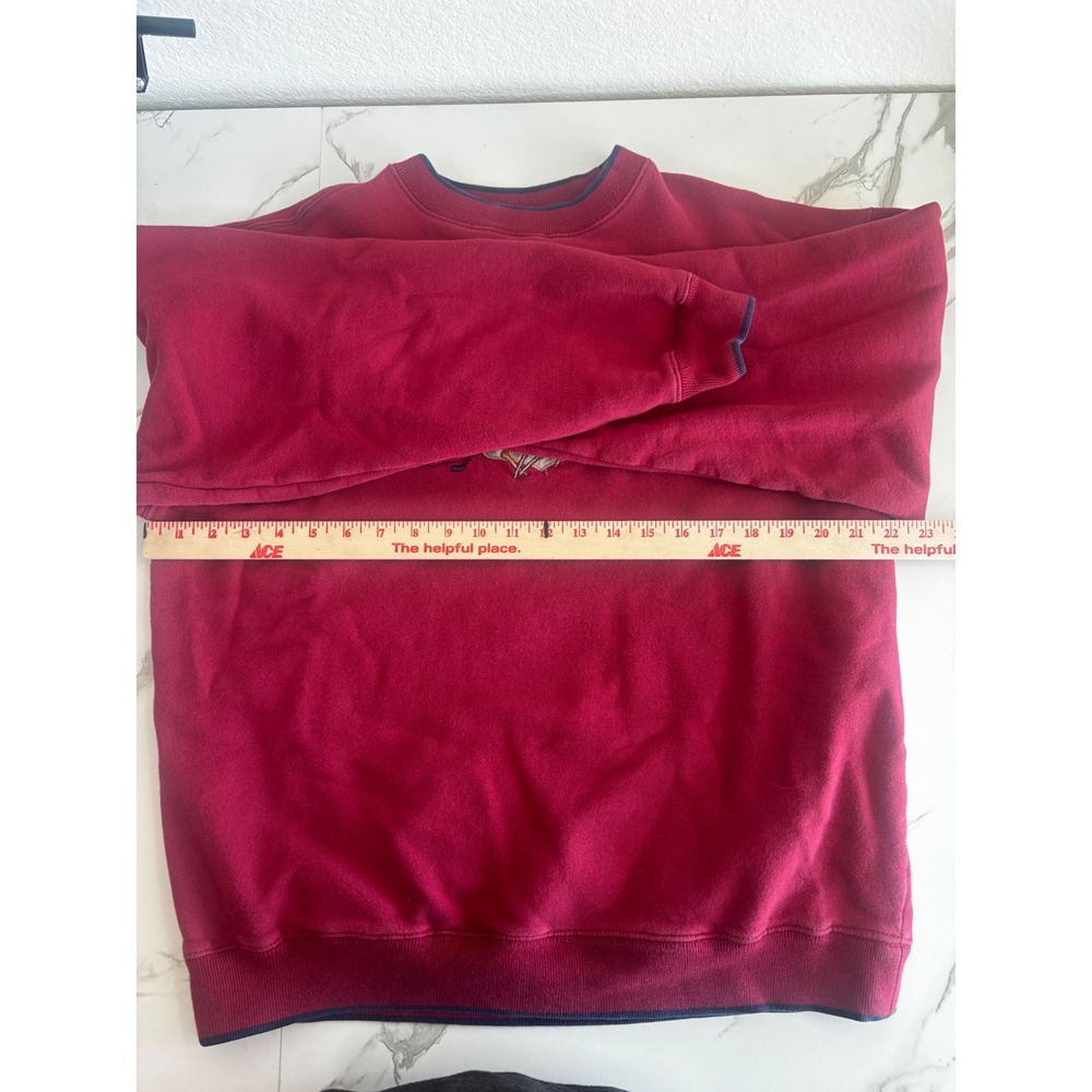 M&C Sport Mens Greatest Golfer Embroidered Sweatshirt Burgundy Red Large Vintage - Picture 4 of 5